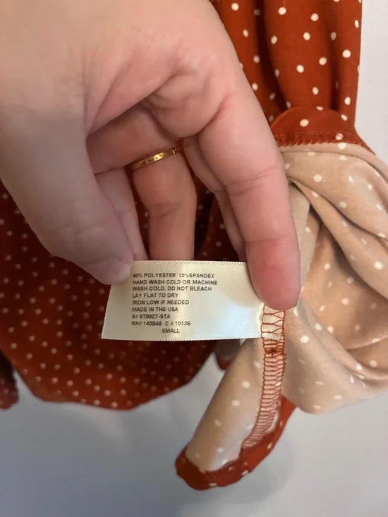 Rust Orange Dot Skirt - Women's Casual A-Line Skirt - Picture 3 of 3